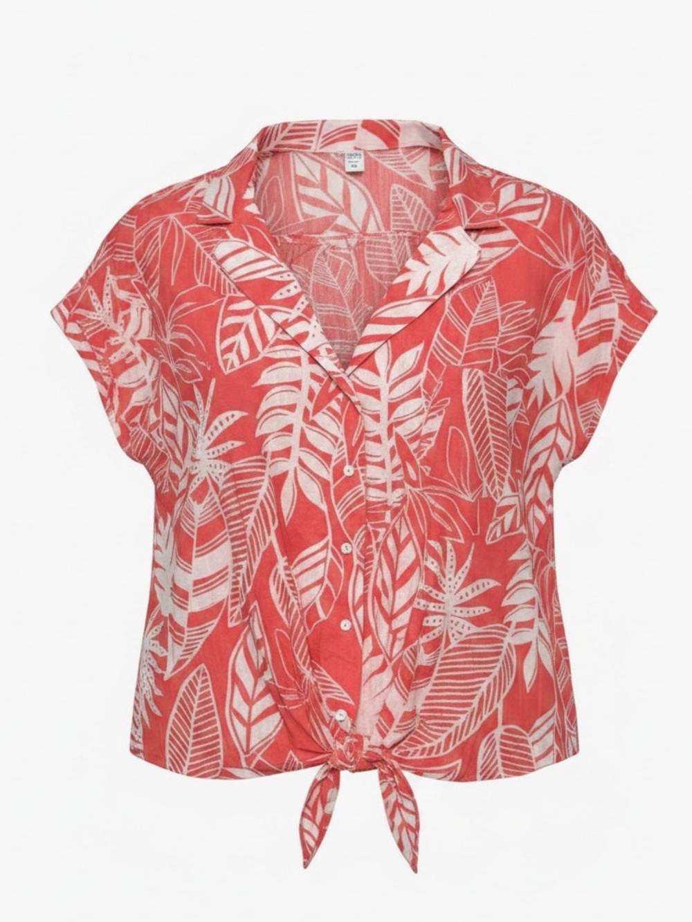Old Navy Coral and White Tropical Blouse